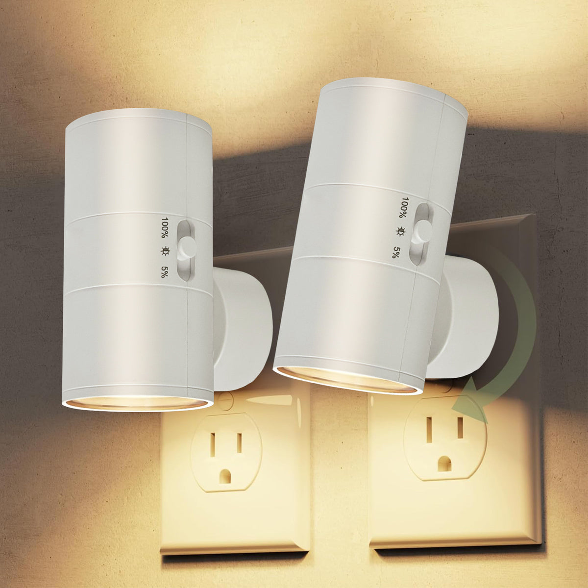 Plug-In Night Light | Motion Sensor LED Wall Light for Hallway, Landing, Bedroom & Nursery | Warm White, Black or White, Single or Twin Pack, UK Plug