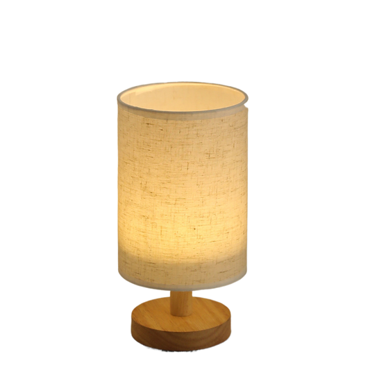 Jute shade table lamp with bamboo base – product view