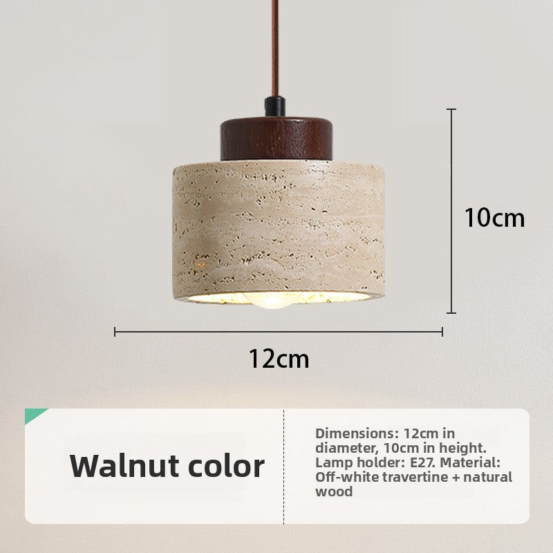 Travertine stone drum pendant light – product detail 2
