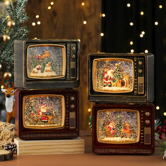 Musical Christmas Snowfall TV Lantern with Lights for Mantelpiece, Table & Windowsill – photo 2