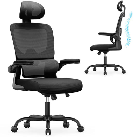 Ergonomic Office Chair | Adjustable Lumbar Support & Flip-Up Arms