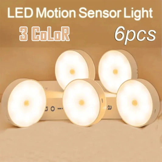 Motion sensor LED night light multi-pack USB rechargeable