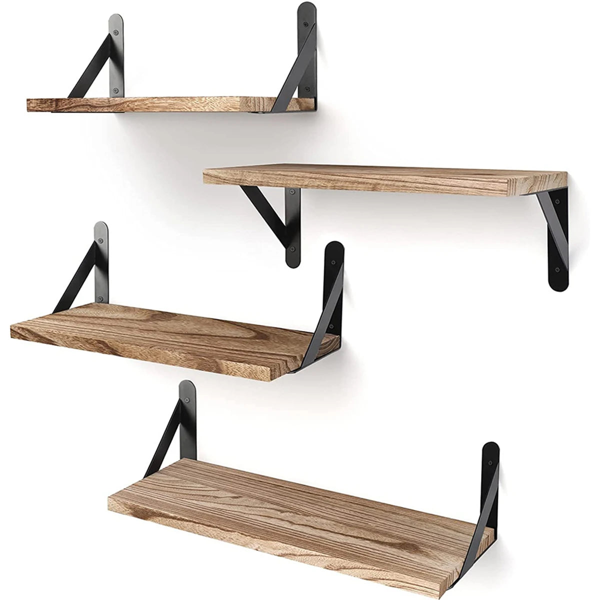 Floating Wall Shelves | Wooden Mounted Display Shelf White & Walnut