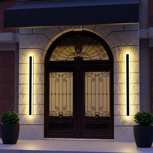 Vynn | Linear Outdoor Wall Lamp with Weather-Resistant Design | Elegant Black and White Finish for Timeless Appeal 0
