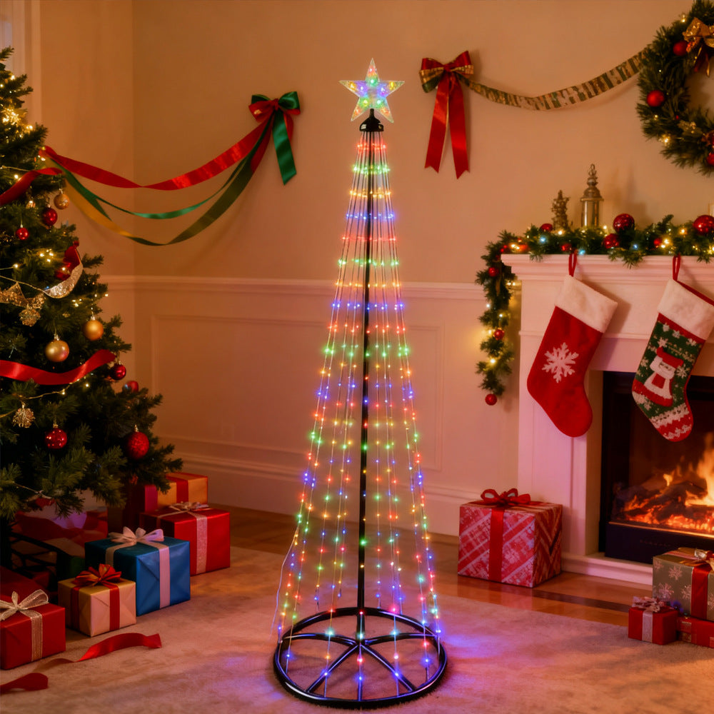 Rotating LED Cone Christmas Tree Lights with Star for Garden, Porch & Driveway – photo 4