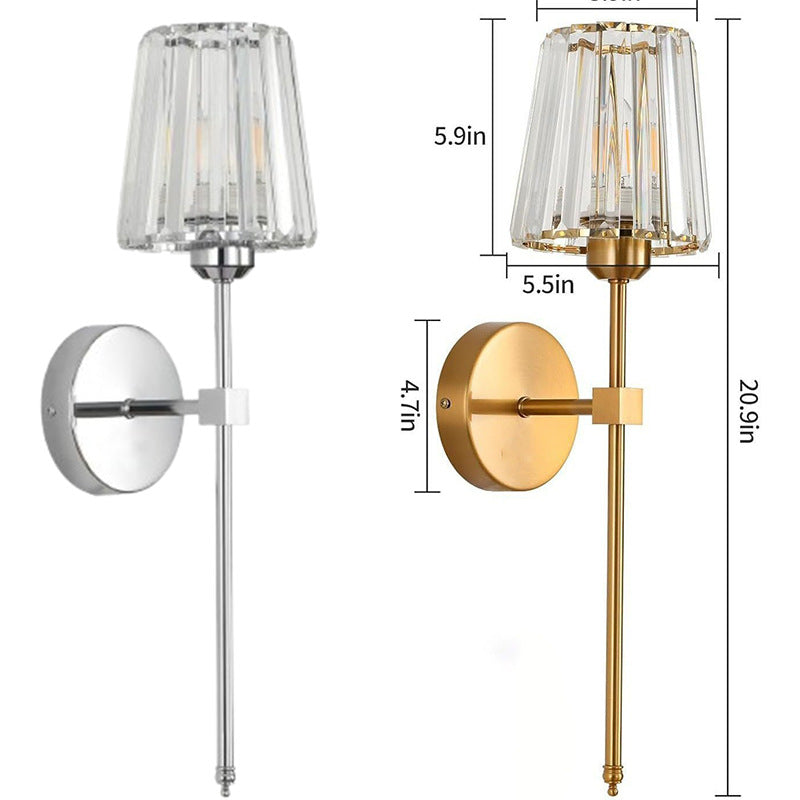 Rechargeable Crystal Glass Wall Sconce with Magnetic Bulb for Bedroom, Hallway & Living Room – photo 6