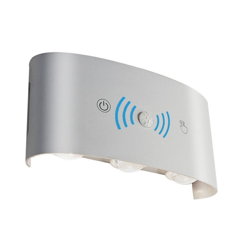 Battery Operated Wall Light | Rechargeable Motion Sensor Night Light for Hallway, Stairs & Landing | No Wiring, 2500mAh, 6W, Curved White, 18cm