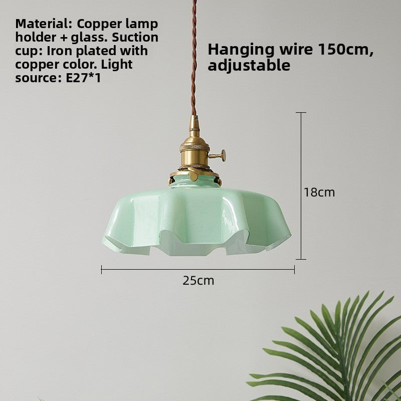 Vintage ruffle glass pendant light – product detail 14