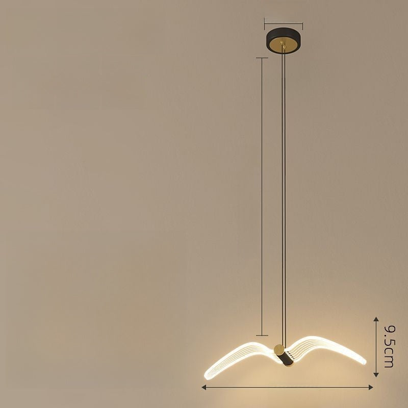 Pendant Light | Modern LED Bird Pendant for Dining Room, Hallway, Bedroom & Stairwell | Black & Gold Frame, 3 Light Colours, 46cm Wide