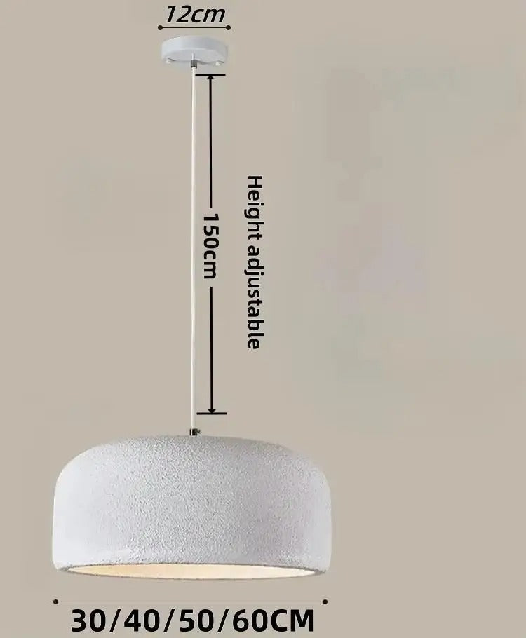 Pure white wabi sabi pendant lamp minimalist LED hanging light