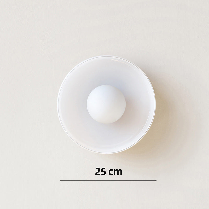 Flush Ceiling Light | Bauhaus Coloured Glass Ceiling Lamp for Hallway, Bedroom & Living Room | White, Orange or Brown, 25cm or 35cm, Warm or 3-Colour