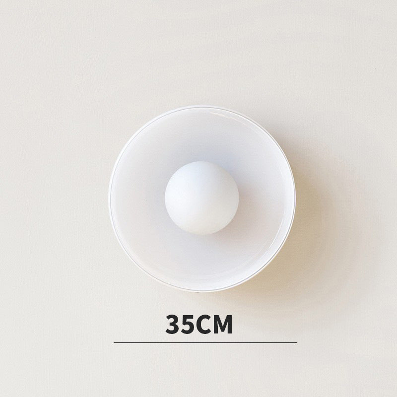 Flush Ceiling Light | Bauhaus Coloured Glass Ceiling Lamp for Hallway, Bedroom & Living Room | White, Orange or Brown, 25cm or 35cm, Warm or 3-Colour