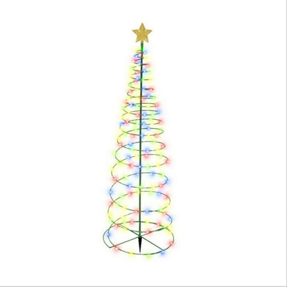 Christmas Tree Lights | Solar Outdoor Spiral Tree for Garden, Porch, Patio & Front Door | Christmas Decorations, 60cm, Warm White or Multicolour