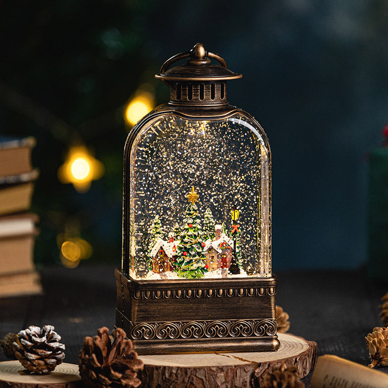 Large Light Up Christmas Snow Globe with Swirling Glitter for Mantelpiece & Table – photo 7