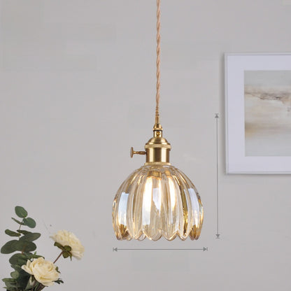 Small flower glass pendant light – product detail 7