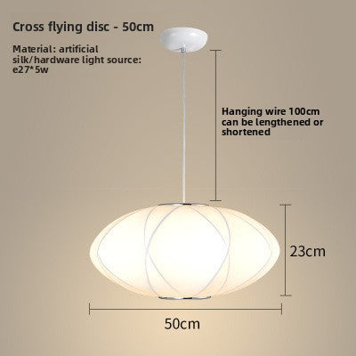 Pendant Light | Fabric Shade Ceiling Lamp for Dining Room, Bedroom & Living Room | Japandi Cloth Shade, Ball, UFO, Bucket, Hourglass or Peach, 30–50cm