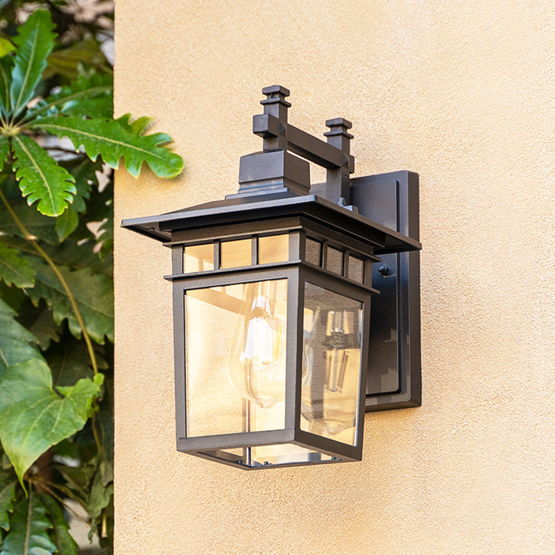 Black Lantern Wall Light for Porch, Front Door, Garden & Driveway – photo 2