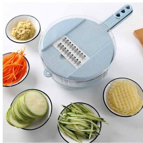 Vegetable grater mandoline showing julienne blade attachment