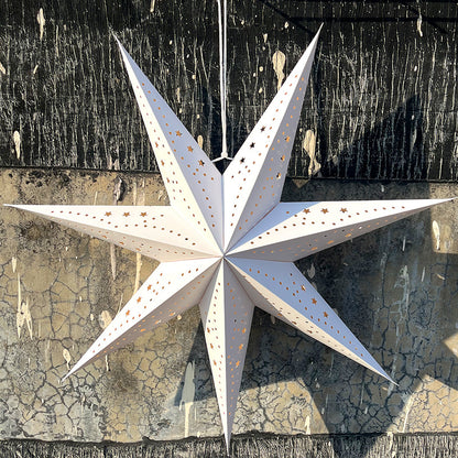 Large 60cm White Paper Star Christmas Decoration for Window, Bedroom & Living Room – photo 4