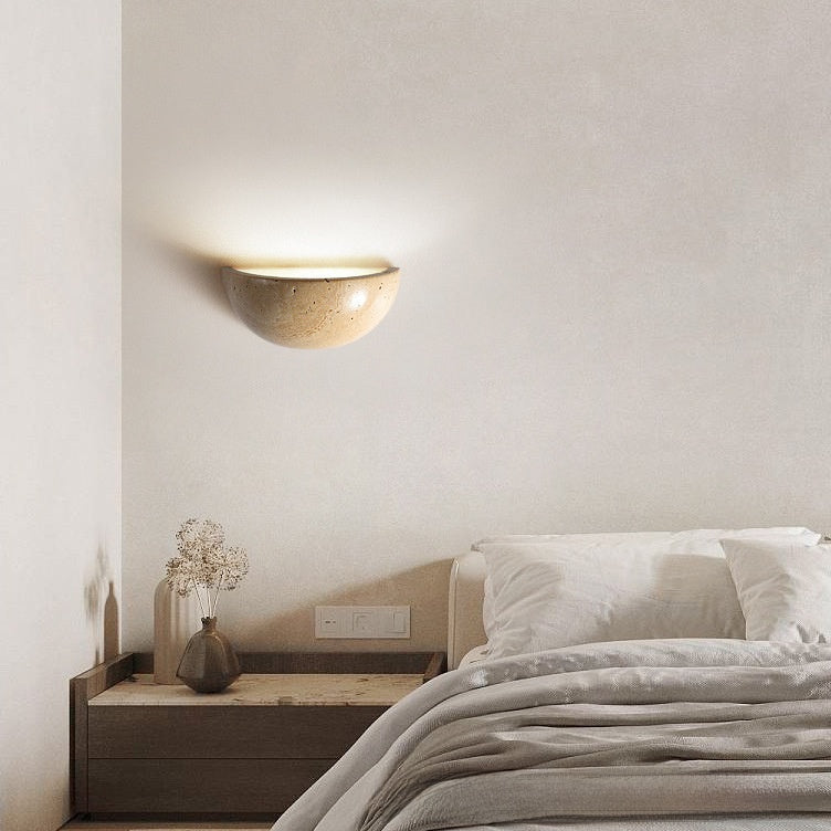 Half Moon Stone Wall Lamp for Bedroom, Bedside, Hallway & Stairs – photo 5