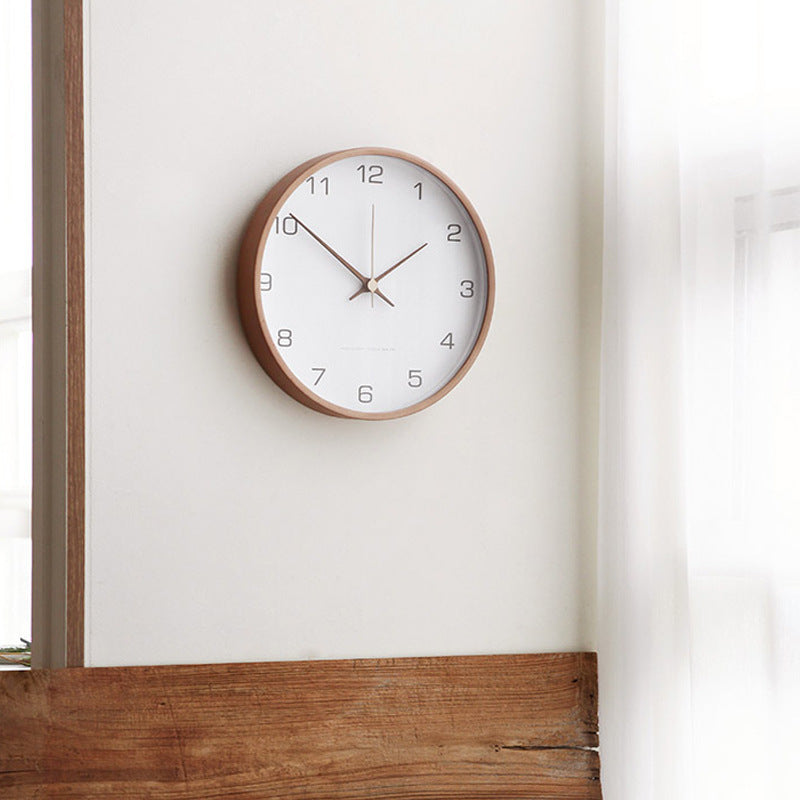 Large Wall Clock | Nordic Solid Wood Wall Clock for Living Room, Kitchen, Bedroom & Office | Round Wooden Frame, White or Grey, 30cm, 35cm or 40cm