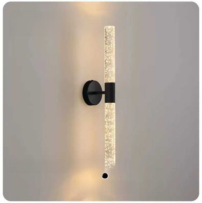 Battery Operated Wall Light | Rechargeable Crystal-Effect Lamp for Bedroom & Hallway | No Wiring, Touch & Remote, 3 Shapes, Black or Gold