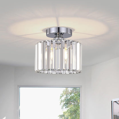 Crystal drum flush ceiling light – product detail 4