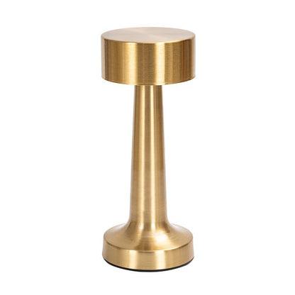 Rechargeable Table Lamp | Mini Dumbbell Night Light for Bedside, Desk, Bar & Shelf | Metal in Gold, Silver or Red Bronze, USB, 3-Colour, 4 Styles