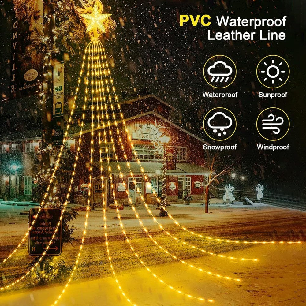 Star waterfall Christmas lights – warm white