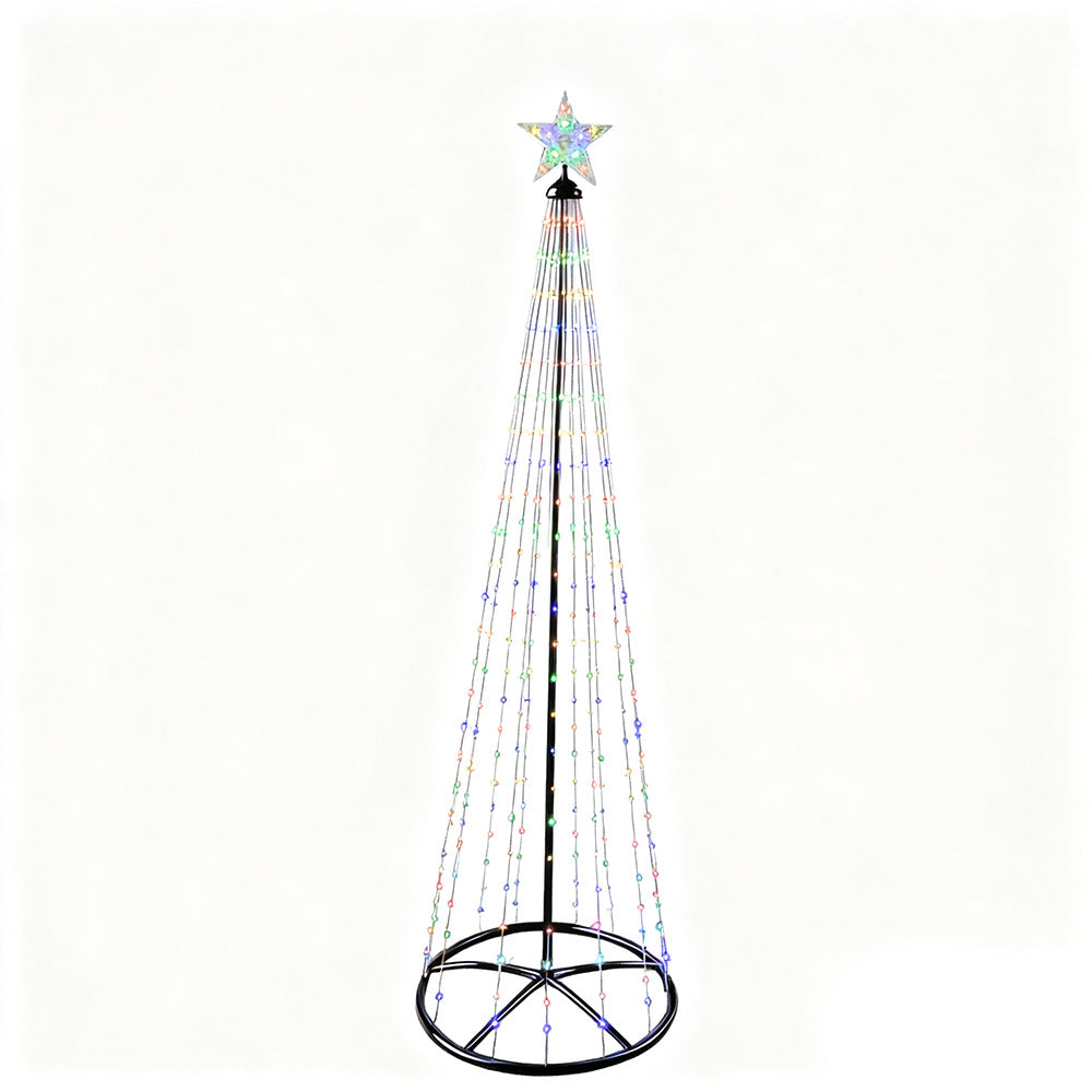 Rotating LED Cone Christmas Tree Lights with Star for Garden, Porch & Driveway – photo 2
