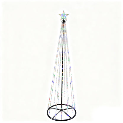 Rotating LED Cone Christmas Tree Lights with Star for Garden, Porch & Driveway – photo 2