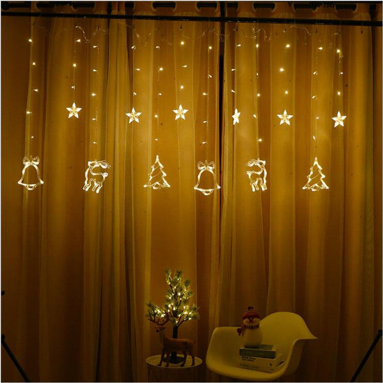 Reindeer, Star & Bell LED Curtain Lights for Bedroom, Living Room & Party Decor – photo 4