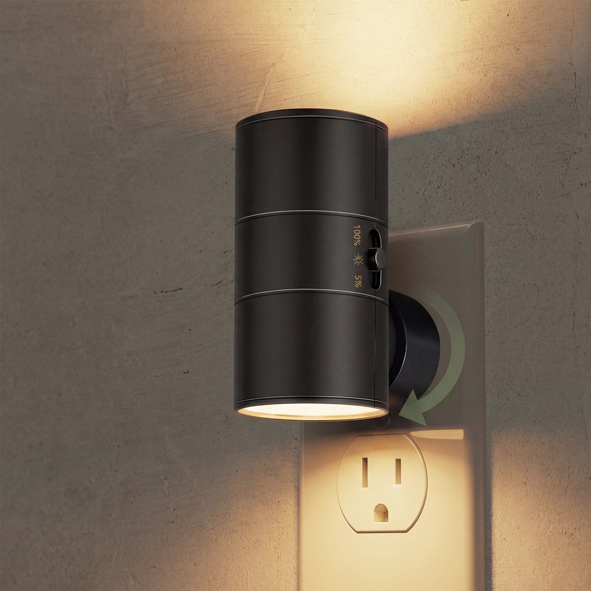Plug-In Night Light | Motion Sensor LED Wall Light for Hallway, Landing, Bedroom & Nursery | Warm White, Black or White, Single or Twin Pack, UK Plug