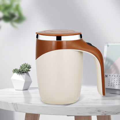 Electric self stirring cup packaging and accessories