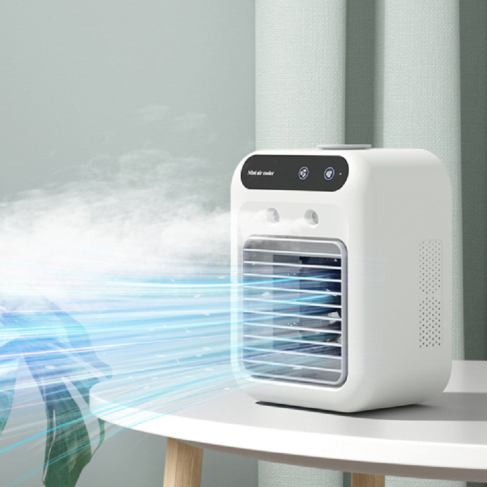 USB rechargeable air cooler fan on office desk