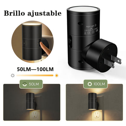 Plug-In Night Light | Motion Sensor LED Wall Light for Hallway, Landing, Bedroom & Nursery | Warm White, Black or White, Single or Twin Pack, UK Plug