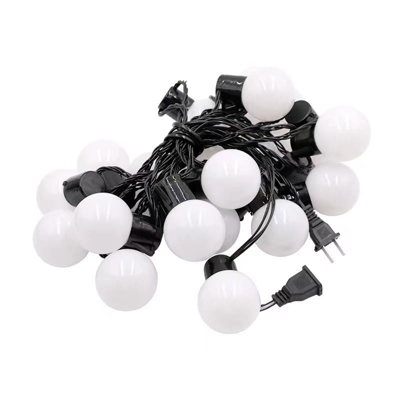 Solar garden string lights creating ambient lighting on patio