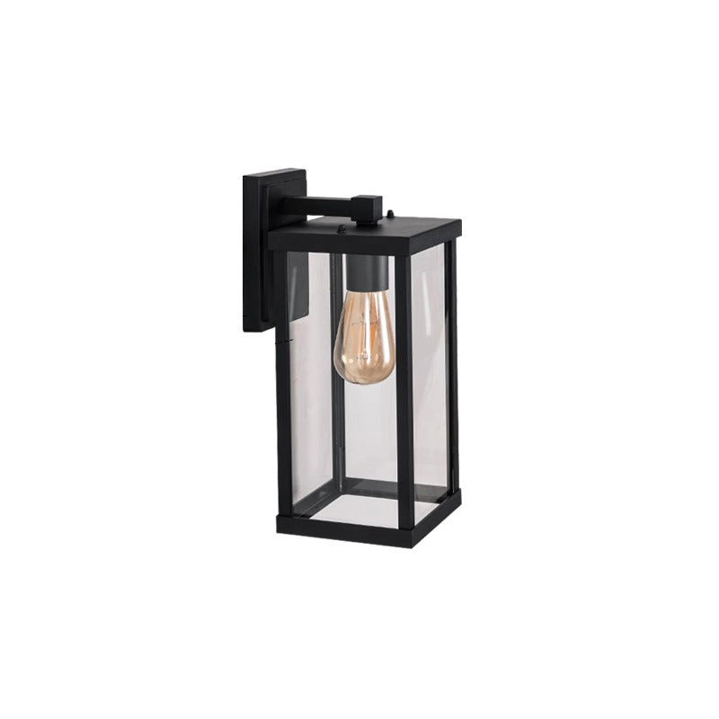 Modern Black Box Lantern with Clear Glass for Porch, Front Door, Garden & Garage – photo 6