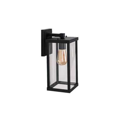 Modern Black Box Lantern with Clear Glass for Porch, Front Door, Garden & Garage – photo 6