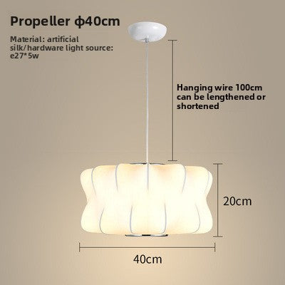 Pendant Light | Fabric Shade Ceiling Lamp for Dining Room, Bedroom & Living Room | Japandi Cloth Shade, Ball, UFO, Bucket, Hourglass or Peach, 30–50cm