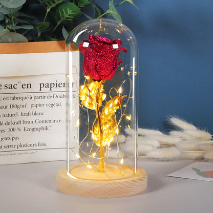 Preserved flower dome light warm white LED glow