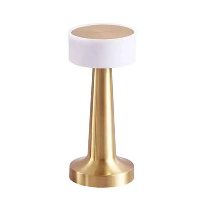 Rechargeable Table Lamp | Mini Dumbbell Night Light for Bedside, Desk, Bar & Shelf | Metal in Gold, Silver or Red Bronze, USB, 3-Colour, 4 Styles