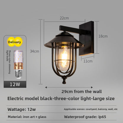 Black Lantern Wall Light for Porch, Front Door, Garden & Driveway – photo 9