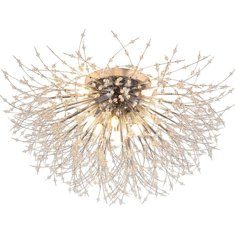 Ceiling Light | Crystal Firework Semi Flush Chandelier for Living Room, Bedroom & Dining | Gold Sputnik, 4 to 8 Heads, Warm or 3-Colour LED, 40–70cm