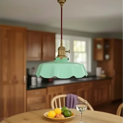 Vintage ruffle glass pendant light – product detail 1