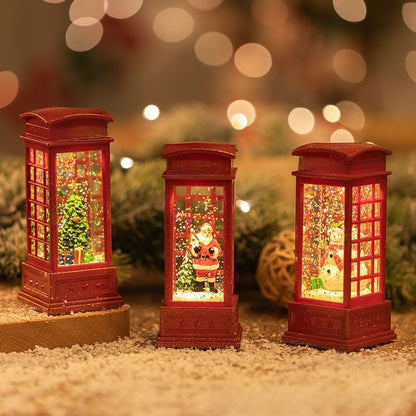 Christmas Lantern | LED Snow Globe Night Light for Table, Mantelpiece & Windowsill | Christmas Table Decorations, Santa, Snowman or Tree