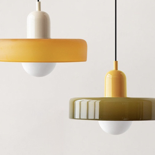 Bauhaus coloured glass pendant light – product detail 1