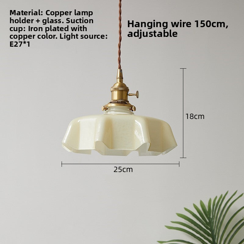 Vintage ruffle glass pendant light – product detail 8