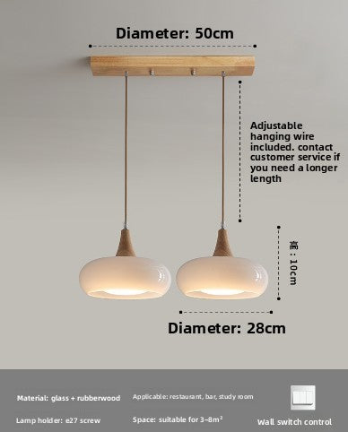 Dimension diagram – Double Milk White on 50cm bar