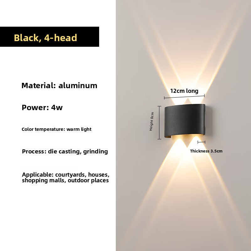 Outdoor Wall Lights | LED Up Down Wall Lamp for Garden, Porch, Patio & Driveway | IP65 Aluminium, Black or White, 2 to 8 Beam Sconce, Warm White